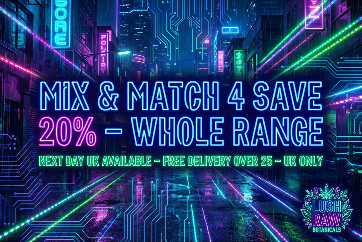 Mix & Match 4 save 20% - Whole Range - Next Day UK Available - Free Delivery over 25 - UK Only - Lush Raw Botanicals